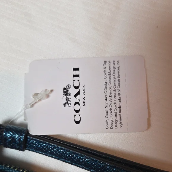 Coach Metallic Blue Wristlet - Picture 3 of 5